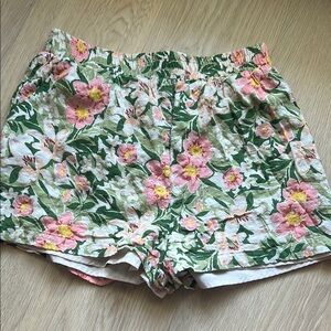 Sage High Waist Pink and Green Shorts